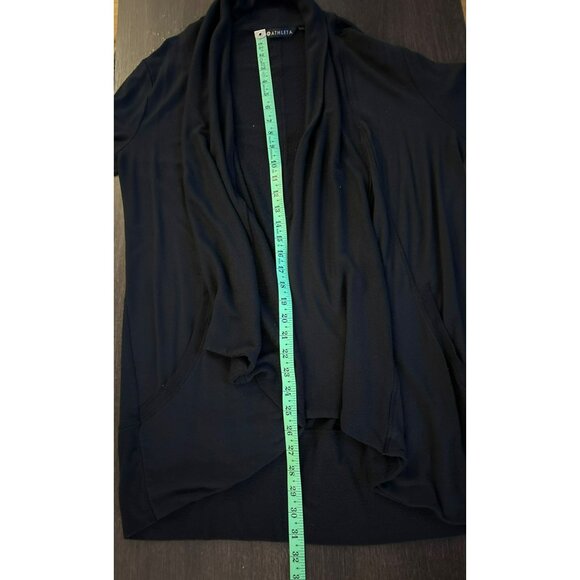 Athleta Pranayama Restore Wrap Black Open-Front Modal Blend Cardigan Size L - Picture 6 of 7